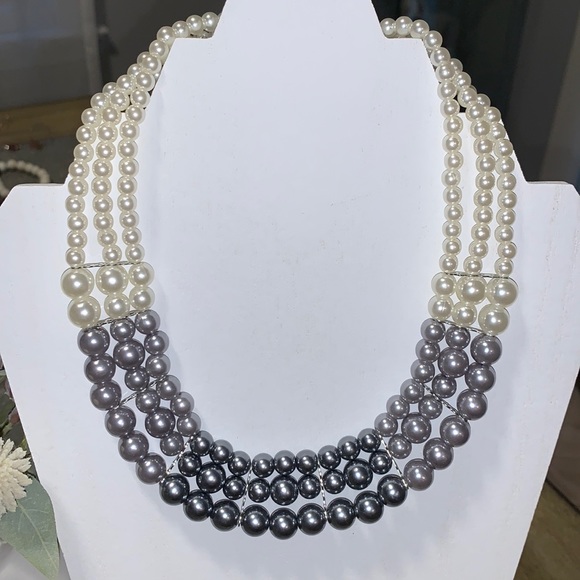 Multi strand pearl choker necklace - Picture 1 of 3